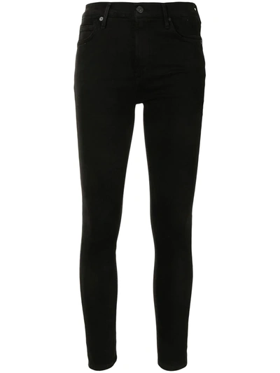 Citizen Of Humanity Rocket Ankle Mid-rise Skinny Jeans In Black