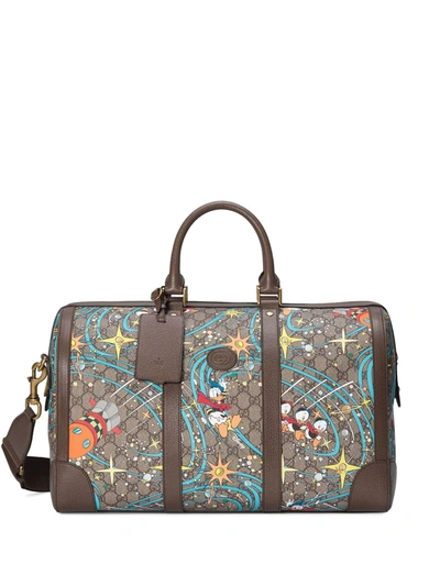 Shop Gucci X Disney Duffel Bag In Brown
