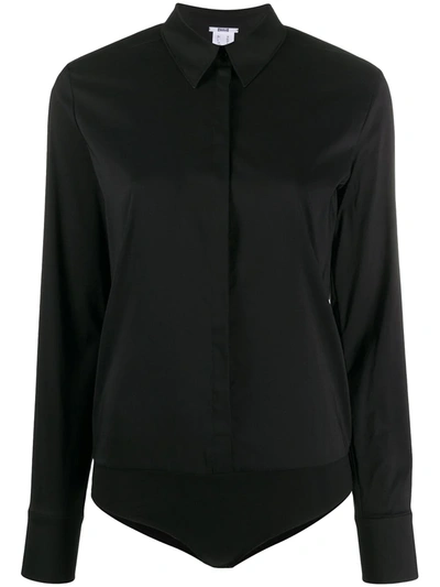 Wolford London Buttoned Cuffs Long-sleeved Body In Black