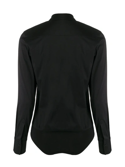 Wolford London Buttoned Cuffs Long-sleeved Body In Black