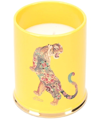 Shop Etro Ambre Baroque Ceramic Candle In Yellow