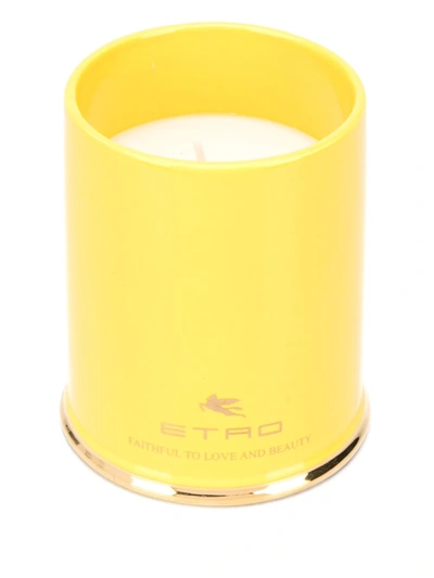 Shop Etro Ambre Baroque Ceramic Candle In Yellow