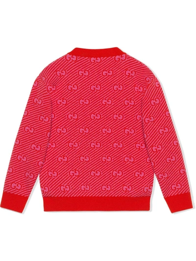 Shop Gucci Gg Wool Cardigan In Red