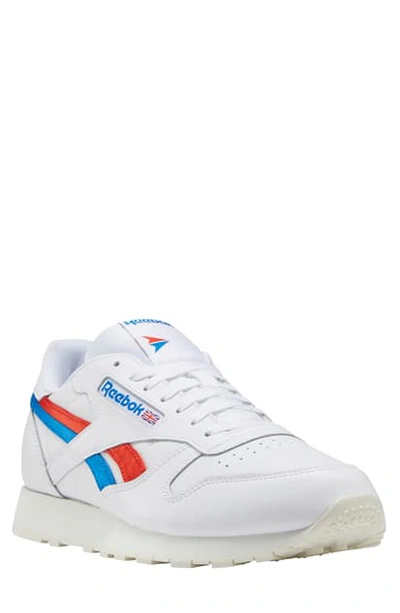 Shop Reebok Classic Leather Sneaker In White/ Red/ Blue