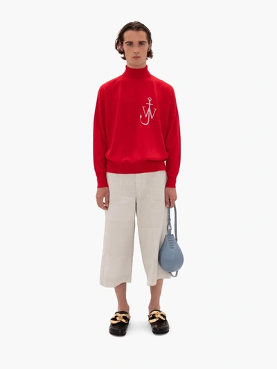 Shop Jw Anderson Anchor Funnel Neck Jumper In Red