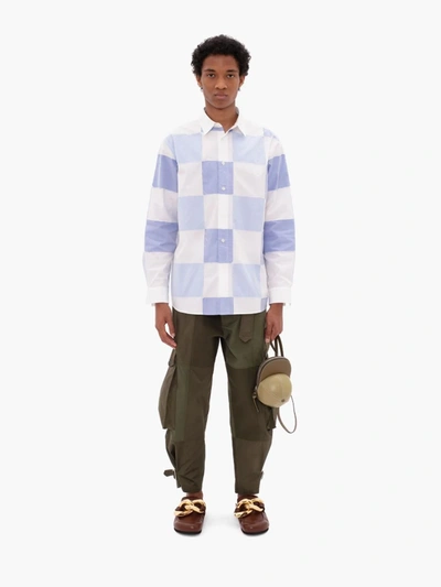 Shop Jw Anderson Checkerboard Applique Shirt In Blue