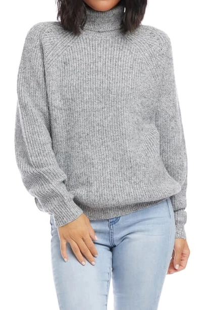 Shop Karen Kane Metallic Turtleneck Sweater In Ofb
