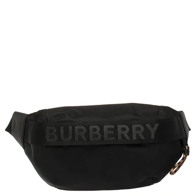 Pre-owned Burberry Black Nylon And Leather Sonny Belt Bag