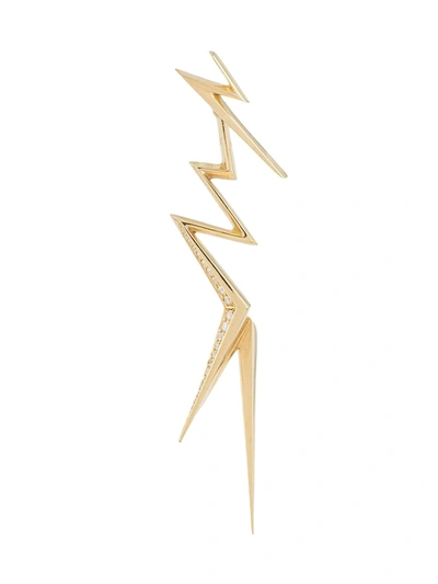 Le Ster 18kt Yellow Gold Diamond Thunderflash Jacket And Right Ear Stud Earring In Gold