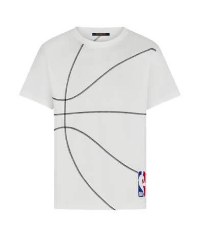 Louis Vuitton x NBA Embroidery Detail T Shirt Milk White Men's - FW20 - GB
