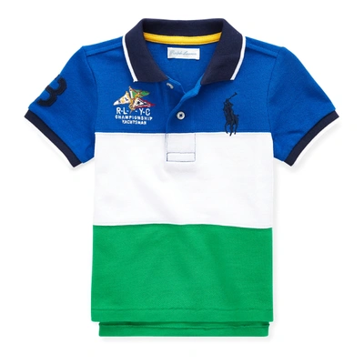 Shop Ralph Lauren Cotton Mesh Polo Shirt In Sapphire Star