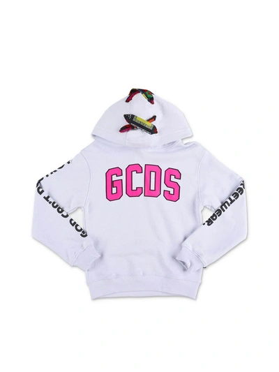 Shop Gcds Laced Hoodie In White