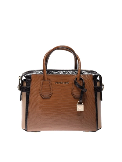 Shop Michael Kors Mercer Handbag In Brown