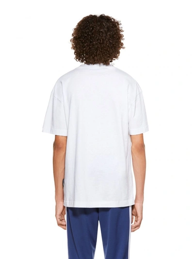 Shop Palm Angels Statement Logo Cotton T-shirt In White