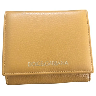 Pre-owned Dolce & Gabbana Orange Leather Wallet