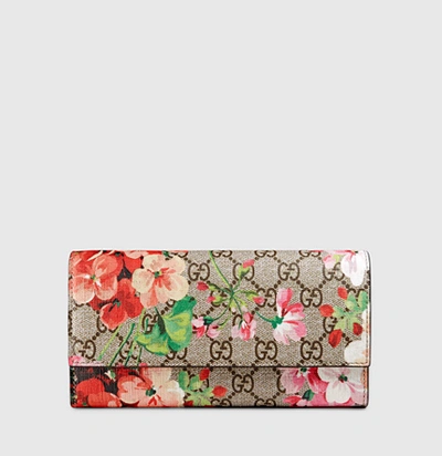 Shop Gucci Gg Blooms Supreme Canvas Continental Wallet In A