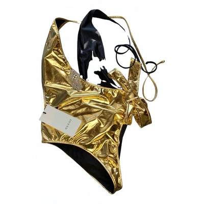 Pre-owned Gucci Gold Swimwear