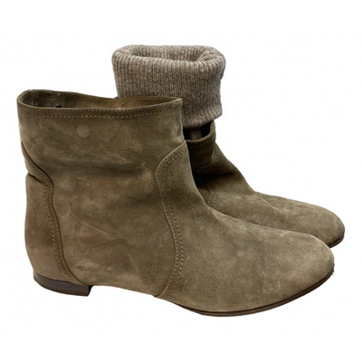 Pre-owned Malo Ankle Boots In Khaki