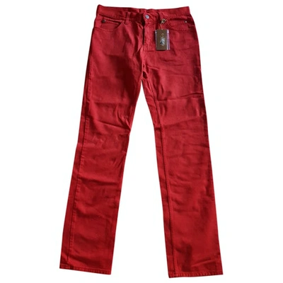 Pre-owned Gucci Red Cotton Jeans