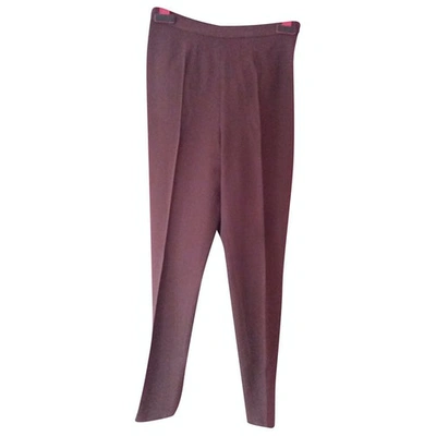 Pre-owned Jean Paul Gaultier Wool Trousers In Burgundy