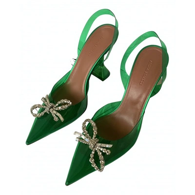 Pre-owned Amina Muaddi Begum Green Sandals