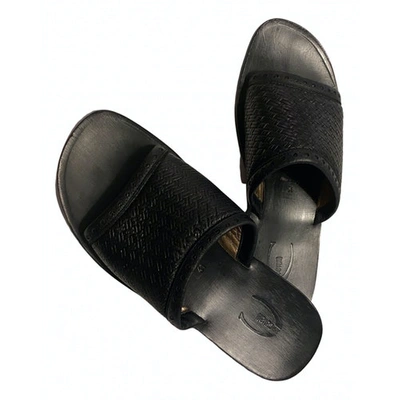 Pre-owned Just Cavalli Leather Sandals In Black