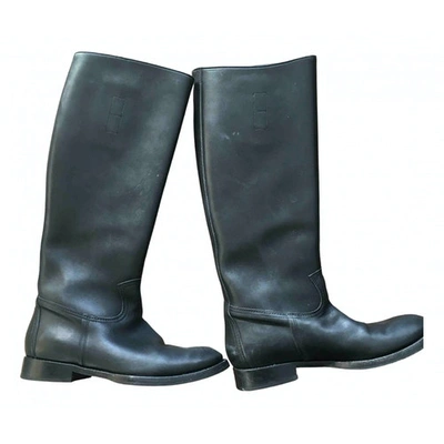 Pre-owned Hugo Boss Black Leather Boots