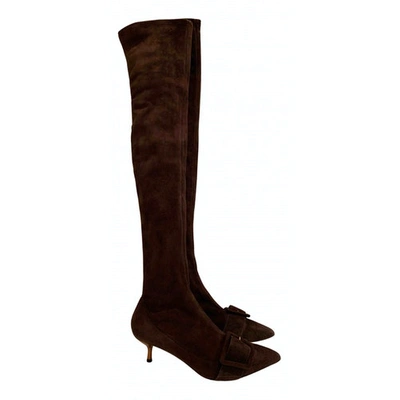 Pre-owned Ermanno Scervino Brown Suede Boots