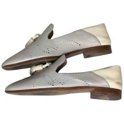 Pre-owned Fratelli Rossetti Grey Leather Flats