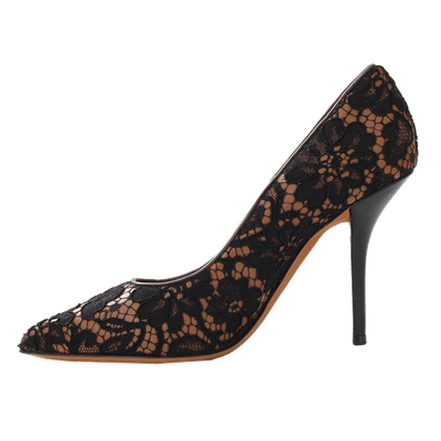 Shop Givenchy Lace Over Leather Pump In Blk-hzl