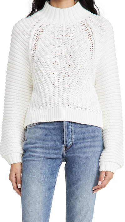 Free People Women's Sweater White Ivory Size XS Pullover Mock Neck $98 #662