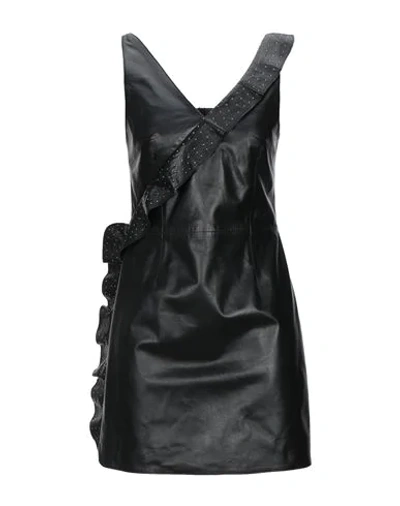 Shop Frankie Morello Woman Mini Dress Black Size 8 Lambskin