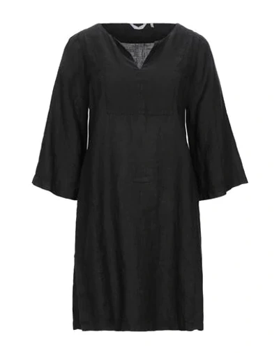 Shop Caliban Woman Short Dress Black Size 10 Linen