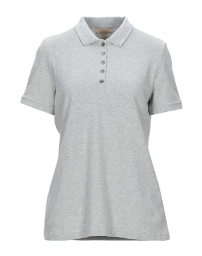 Shop Burberry Polo Shirt In Light Grey