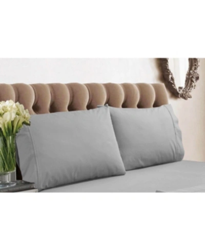 Shop Tribeca Living 350 Thread Count Cotton Percale Standard Pillowcases In Silver