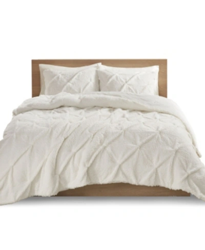 Shop Sleep Philosophy True North By  Addison Pintuck Down-alternative Sherpa 3-pc. Comforter Set, Full/que In Natural