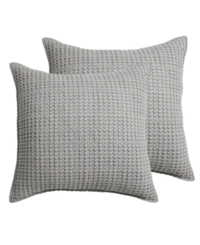 Levtex Mills Waffle Euro Sham - Set Of 2 In Gray