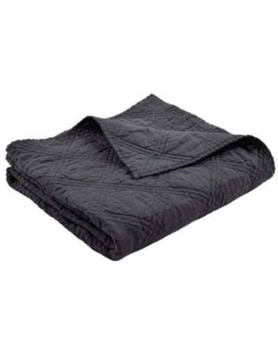 Levtex Home Washed Linen Quilted Throw In Charcoal