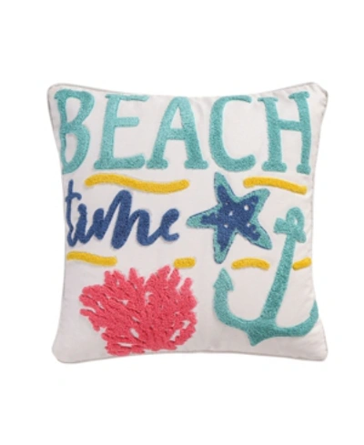 Shop Homthreads Playa Vista Beach Time Pillow, 18" X 18" In Multi