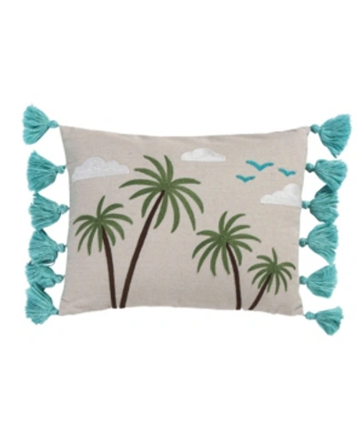 Homthreads Beach Days Beach Please Decorative Pillow, 18" X 18" In Natural
