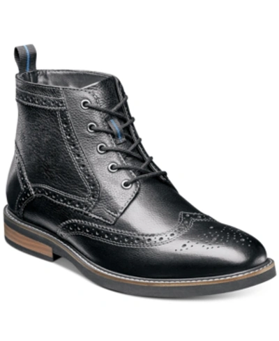 Shop Nunn Bush Men's Odell Wingtip Chukka Boots In Black Tumble