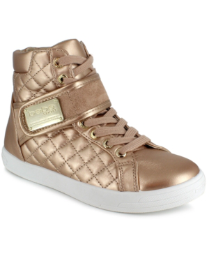 rose gold quilted sneakers