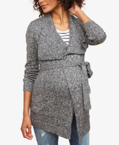 Shop Motherhood Maternity Belted Cardigan In Grey