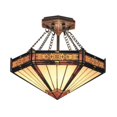 Elk Lighting Filagree Semi-flush In Aged Bronze In Bronze