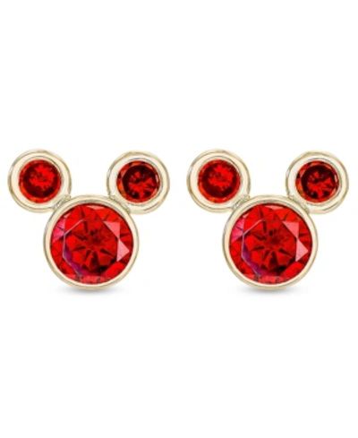 Shop Disney Children's Cubic Zirconia Birthstone Mickey Mouse Stud Earrings In 14k Gold In January