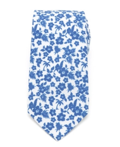 Shop Cufflinks, Inc Men's Tropical Blue Tie In White