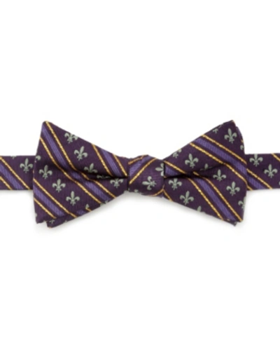 Shop Cufflinks, Inc Men's Mardi Gras Stripe Bow Tie In Purple