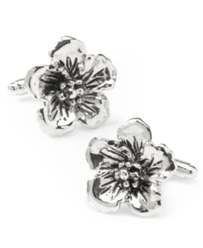 Shop Cufflinks, Inc Men's Flower Cufflinks In Silver