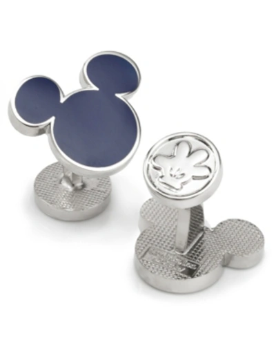 Shop Disney Men's Mickey Mouse Silhouette Cufflinks In Blue