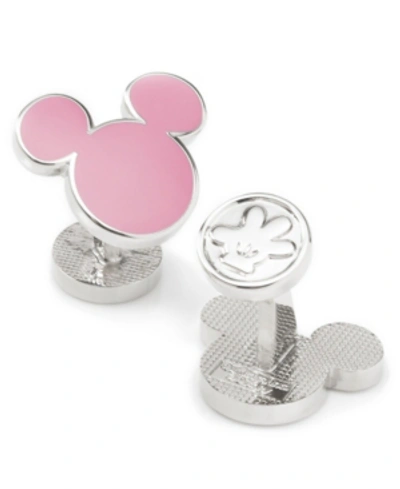 Shop Disney Men's Mickey Mouse Silhouette Cufflinks In Pink